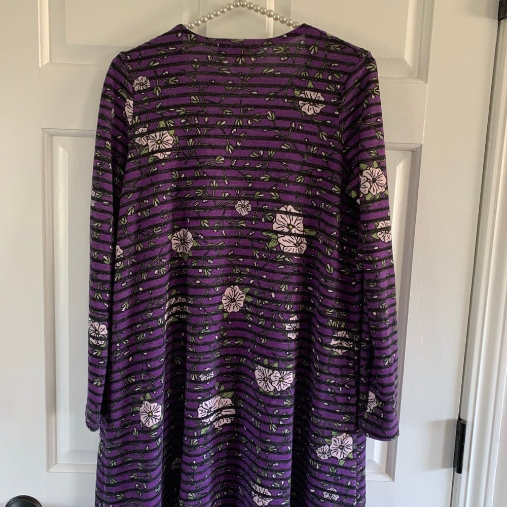 LuLaRoe Ladies Sarah Floral Long Cardigan Duster Sweater Size S - Picture 6 of 6
